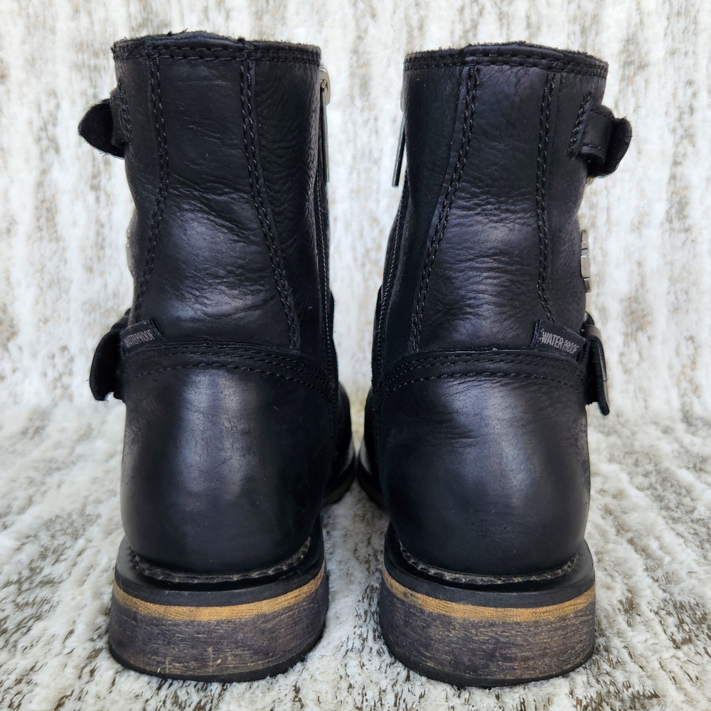 Harley-Davidson "Kommer" Waterproof Motorcycle Boots Black Leather | Women's 7 - Picture 5 of 13